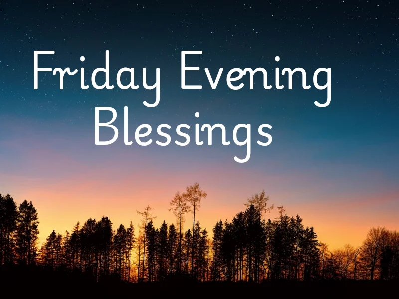 Friday evening blessings image with prayers for peace and rest